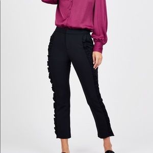 Charcoal Ruffle Trousers